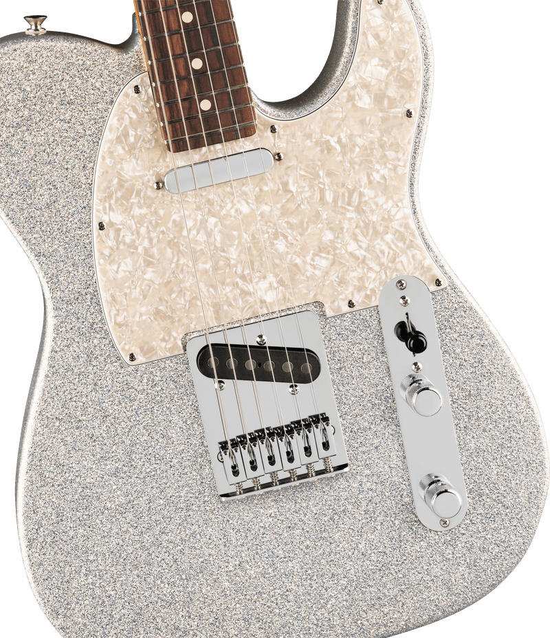 Guitarra eléctrica Fender 75th Anniversary Player II Sparkle Telecaster Diamond Dust Sparkle — detalle del cuerpo