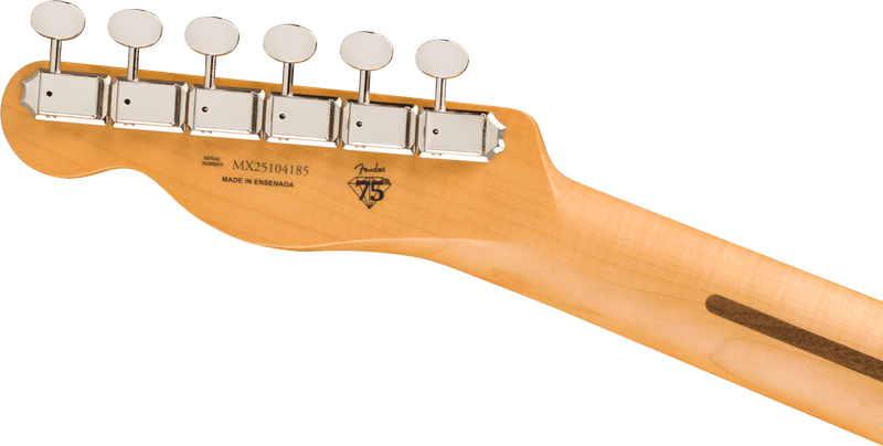 Guitarra eléctrica Fender 75th Anniversary Player II Sparkle Telecaster Diamond Dust Sparkle — detalle posterior del clavijero