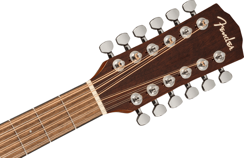 Guitarra electroacústica Fender CD-140SCE 12-String Natural — detalle del clavijero