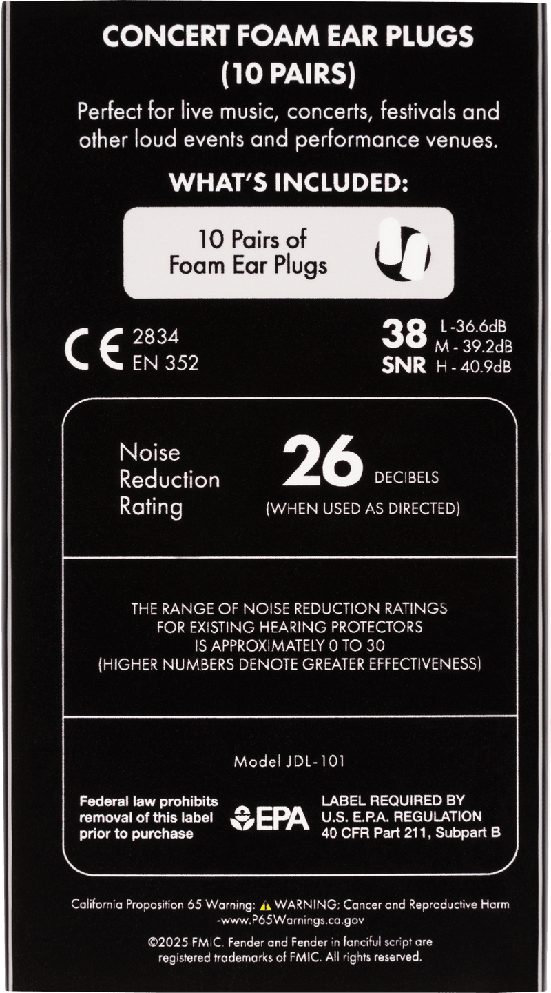 Tapa Oidos Fender Concert Foam 0990545003 X10 — vista 2