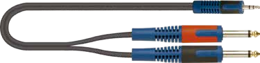 Cable Quik Lok RKSA/140-2 De 3,5 mm TRS A Dos 6,35 mm TS De 2 m — vista 1