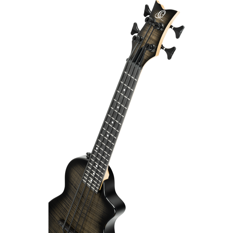 Vista 8 — Ukelele Bajo Ortega NEO-BS-TGB Transparent Grey Burst