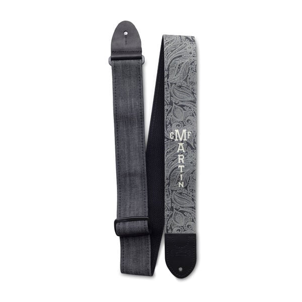 Correa Para Guitarra Martin 18A0109 Scroll-And-Leaf Denim Negro — vista 2