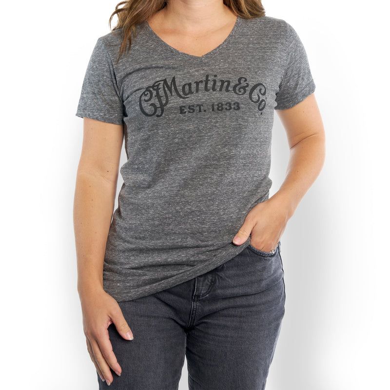 Camiseta Martin Mujer 18CW0087M V-neck Smoke Con Logo Negro M — vista 2