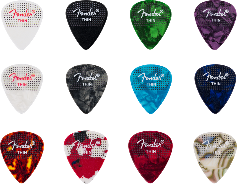 Pajuela Fender De Celuloide Punteadas X12 Medium 1980200300