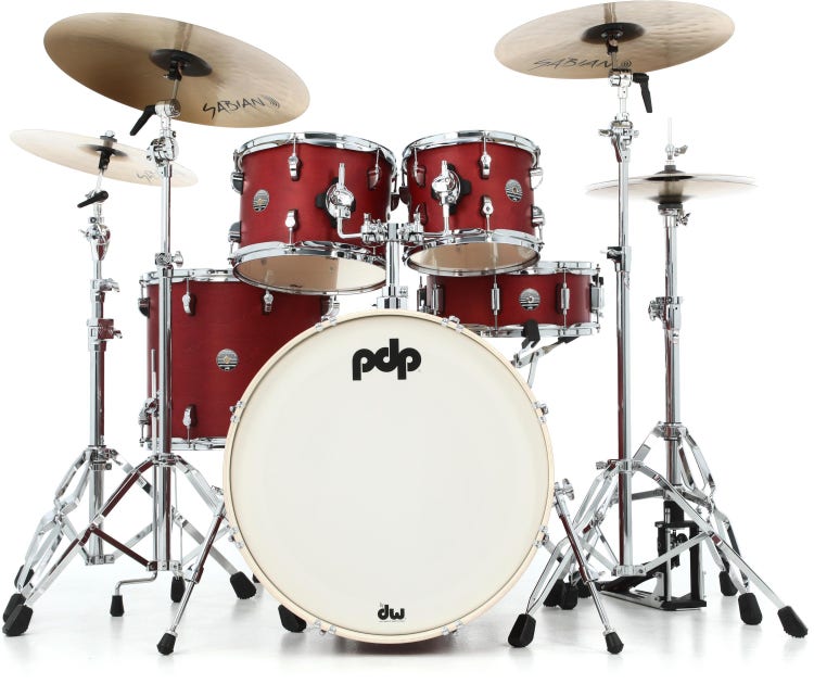 Pdp Spectrum PDST2215RD Cherry Stain, cinco tambores; platillos de ambientación no incluidos, hardware vendido PDHW815