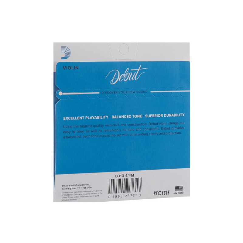 Encordado D addario Debut Violin D310 4/4M