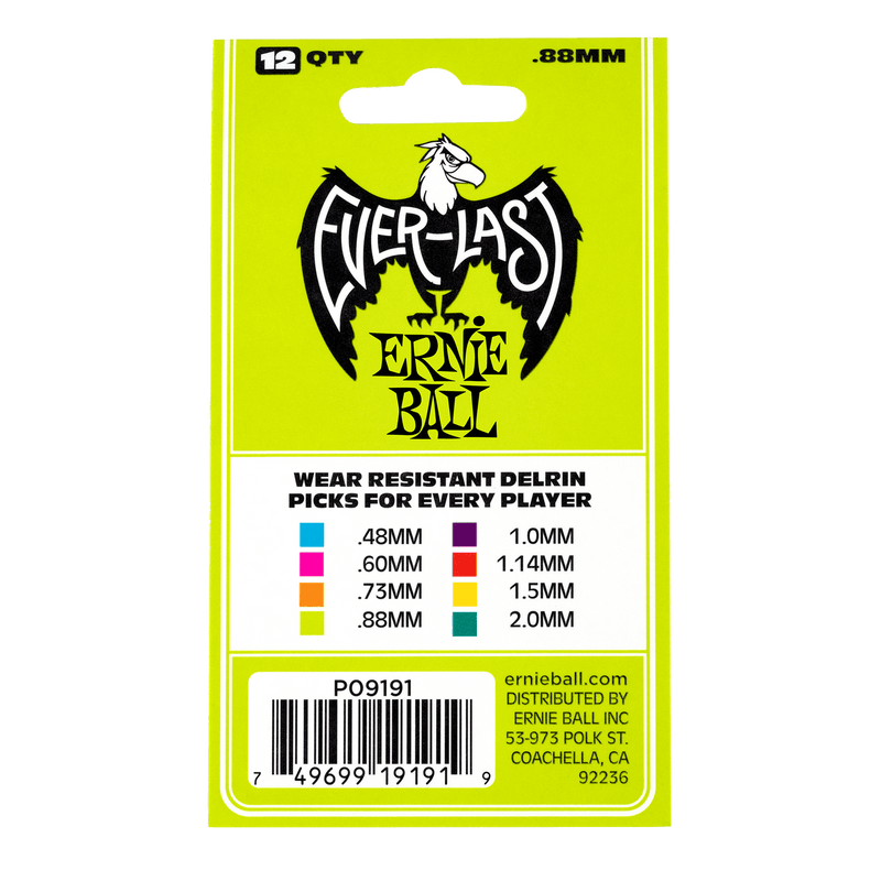 Púas Ernie Ball Everlast P09191 Verde 0,88 mm Paquete De 12 — vista 3