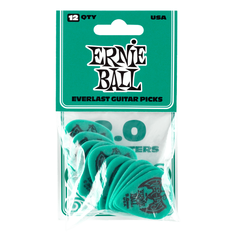 Púas Ernie Ball Everlast P09196 Verde Azulado 2,0 mm Paquete De 12 — vista 2
