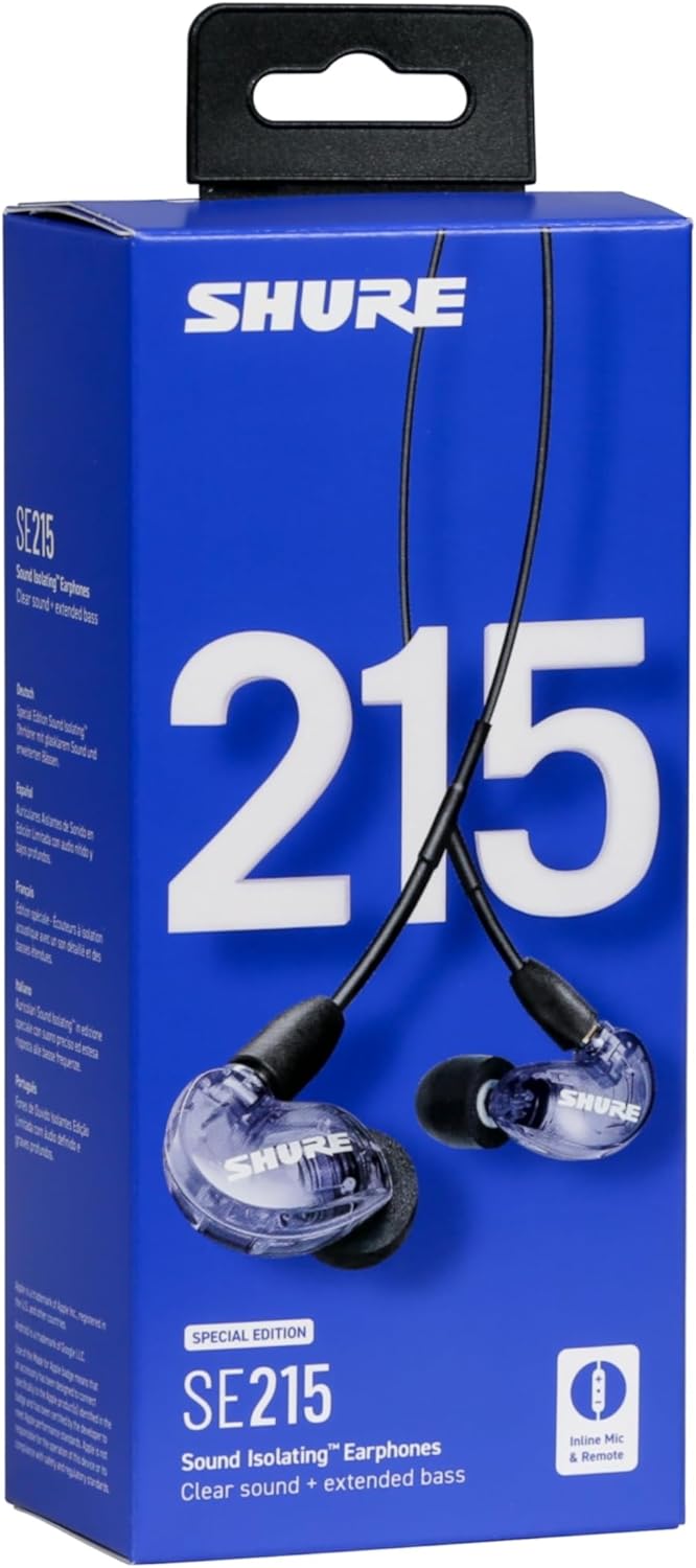 Audifono Shure SE215-SPE-PL Morado Transparente