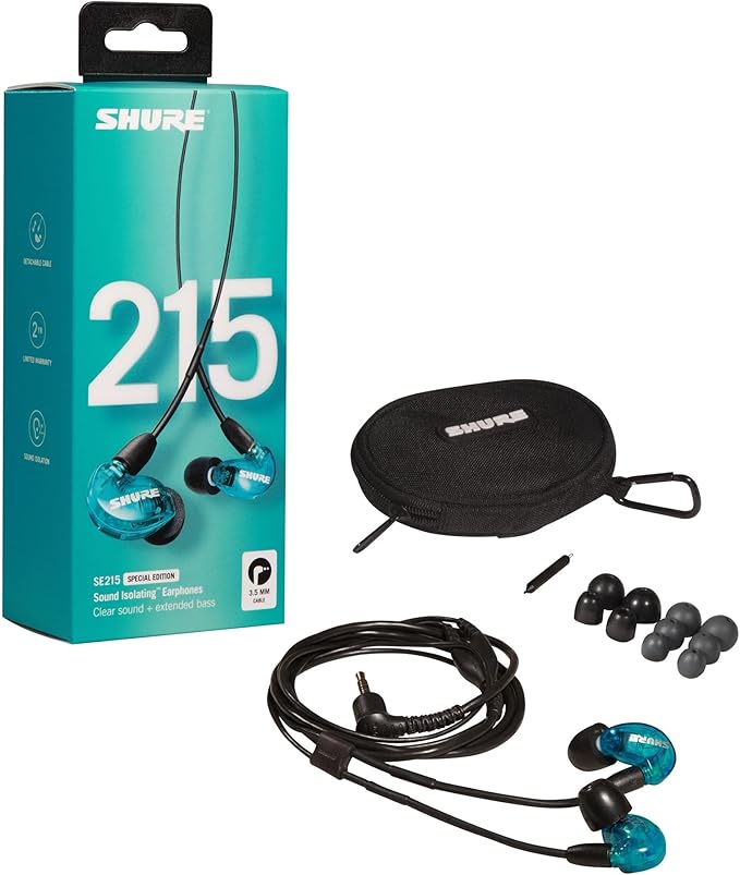 Audifono Shure Se215-spe Azul Transparente
