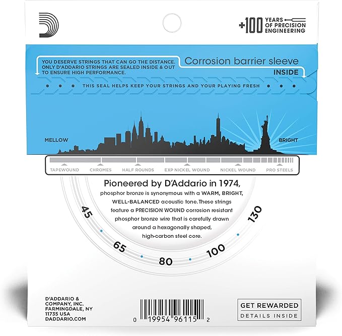 Encordado D Addario Bajo Acustico Epbb170-5 45-130 5 C
