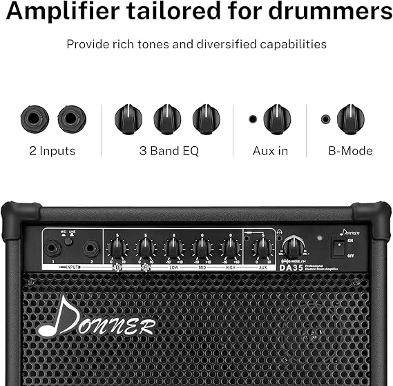 Amplificador Donner Da-35 Para Bateria Electronica