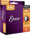 Encordado Elixir Guitarra Acustica 16546 13 56 Bron X 3