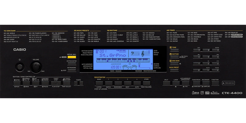 Teclado Casio Ctk-4400 Con Adaptador