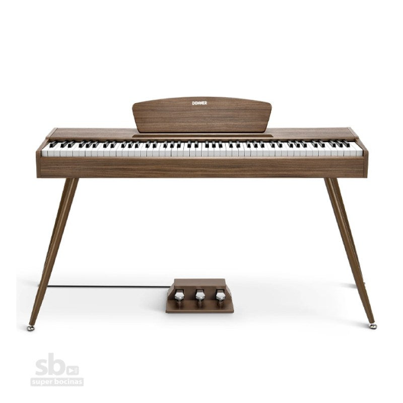 Piano Digital Donner Ec6765 Ddp-80 Walnut Wood