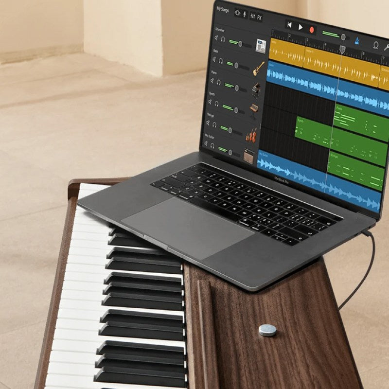 Piano Digital Donner Ec6765 Ddp-80 Walnut Wood