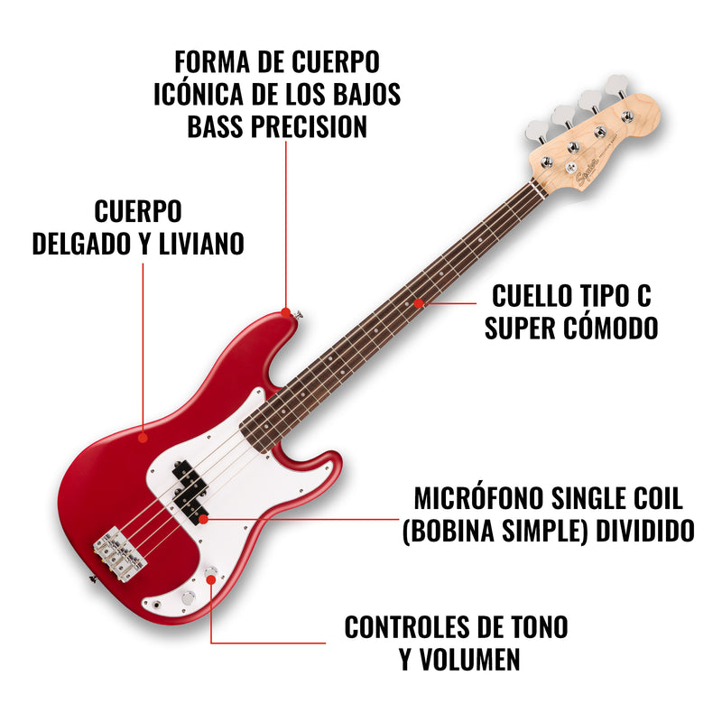 Bajo Electrico Fender Squier Debut P Bass Lrl Wpg Dkr 0379700554