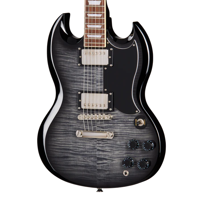 Guitarra Electrica Epiphone E1SGTPEBBNH1 Sg Tribute Plus Transparent Ebony