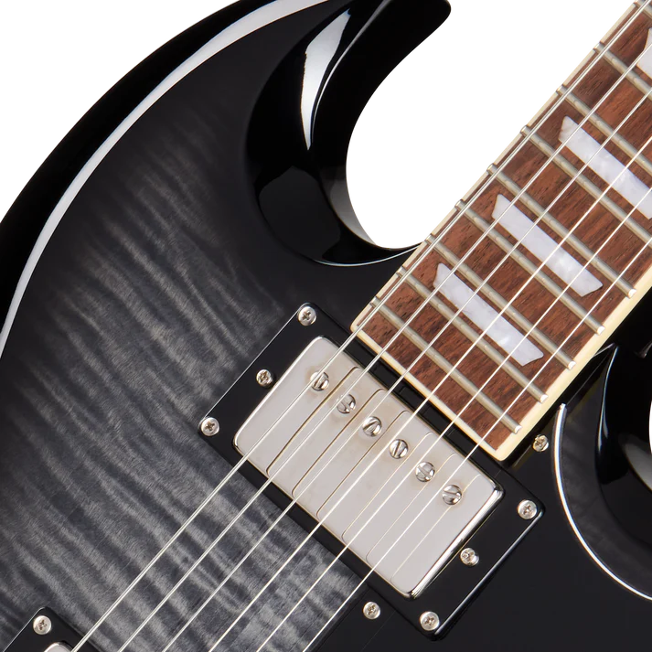 Guitarra Electrica Epiphone E1SGTPEBBNH1 Sg Tribute Plus Transparent Ebony