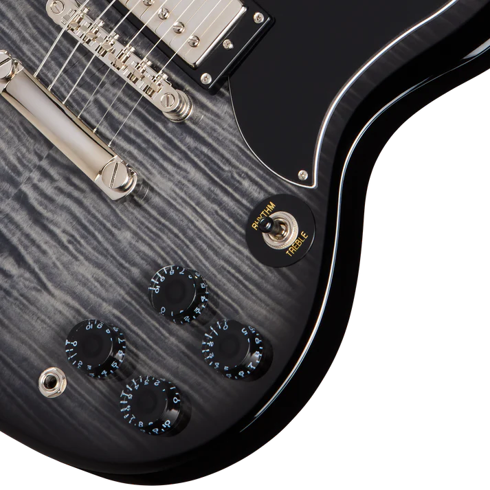 Guitarra Electrica Epiphone E1SGTPEBBNH1 Sg Tribute Plus Transparent Ebony