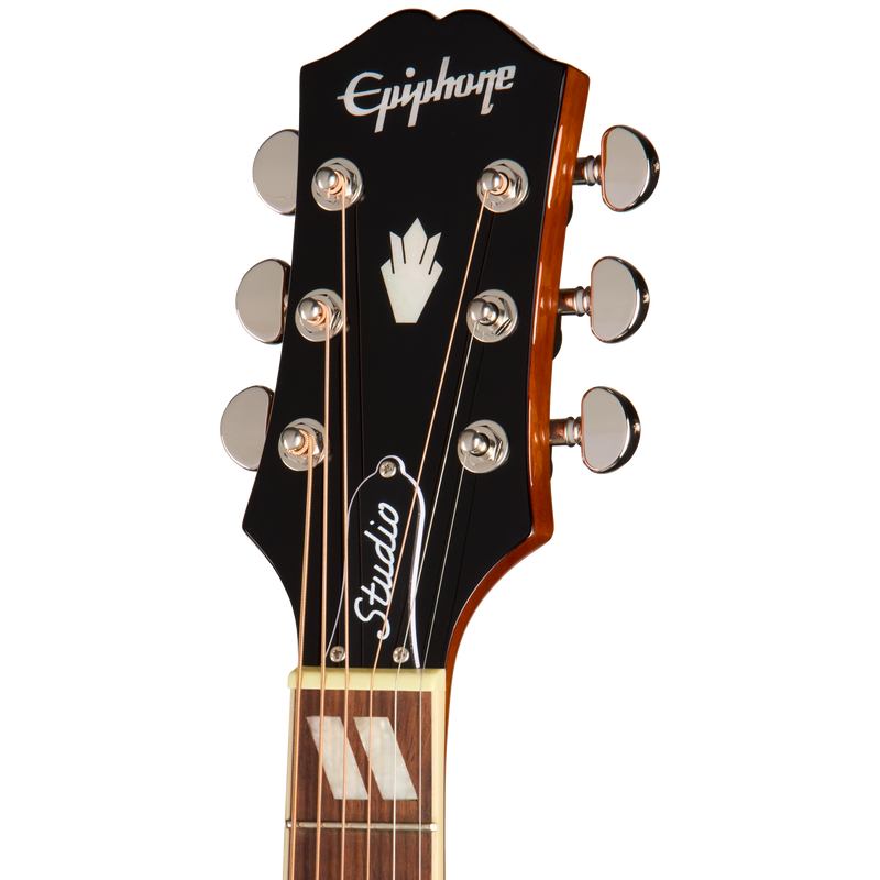 Guitarra electroacústica Epiphone Hummingbird Studio EC, Heritage Cherry Sunburst — detalle del clavijero