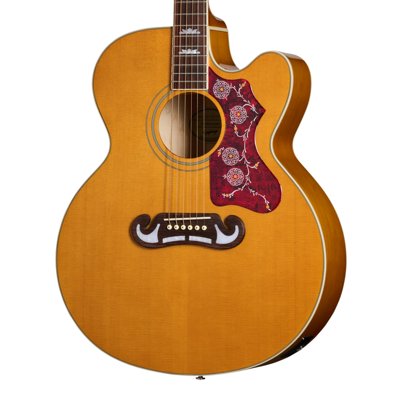 Guitarra electroacústica Epiphone J-200 Studio EC, Natural — detalle del cuerpo