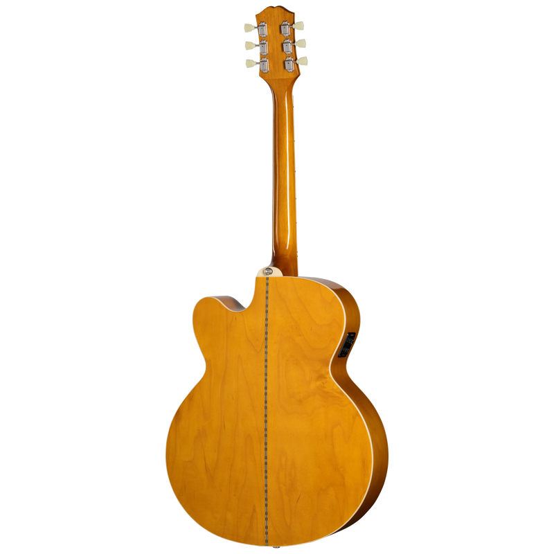 Guitarra electroacústica Epiphone J-200 Studio EC, Natural — vista posterior