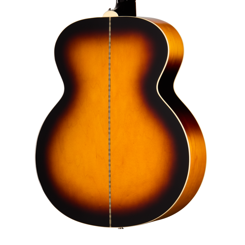 Guitarra electroacústica Epiphone J-200 Studio, Vintage Sunburst — vista posterior