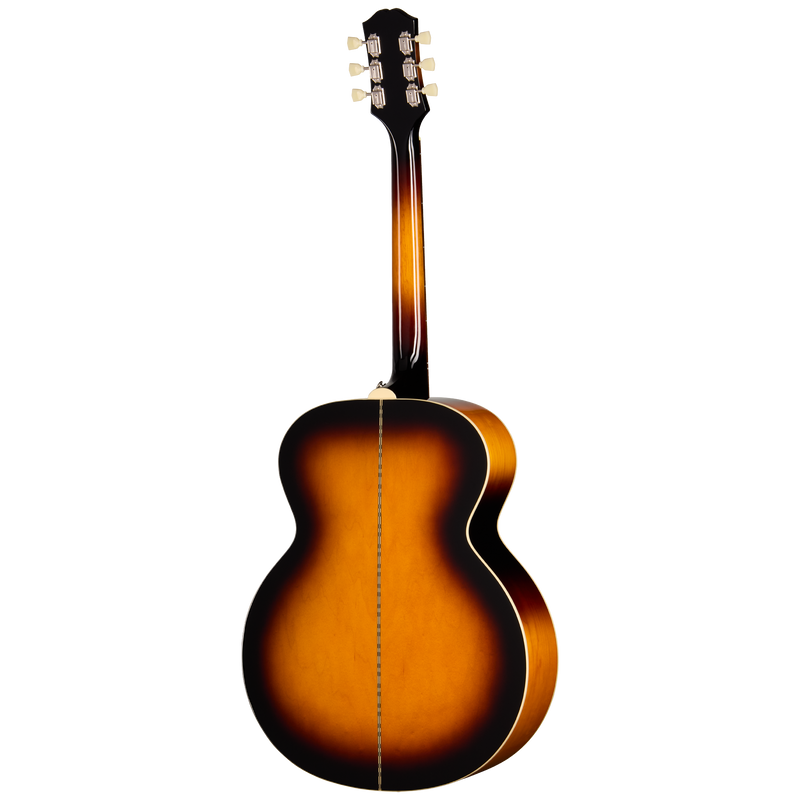 Guitarra electroacústica Epiphone J-200 Studio, Vintage Sunburst — vista posterior
