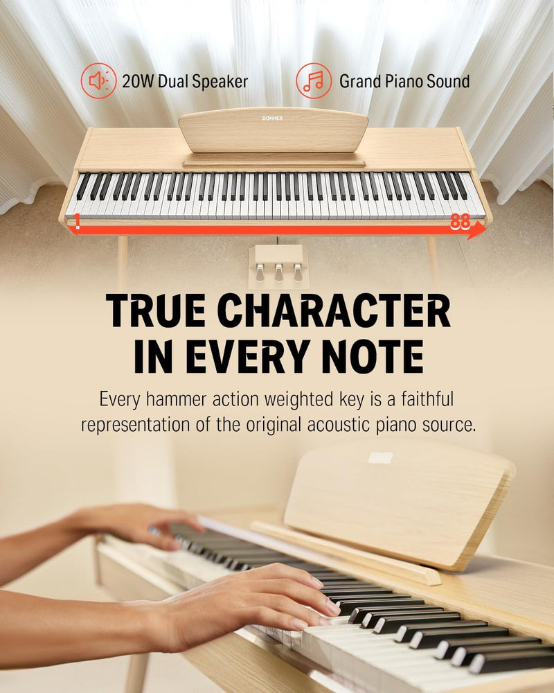 Piano Digital Donner Ec7413 Ddp-80 Natural