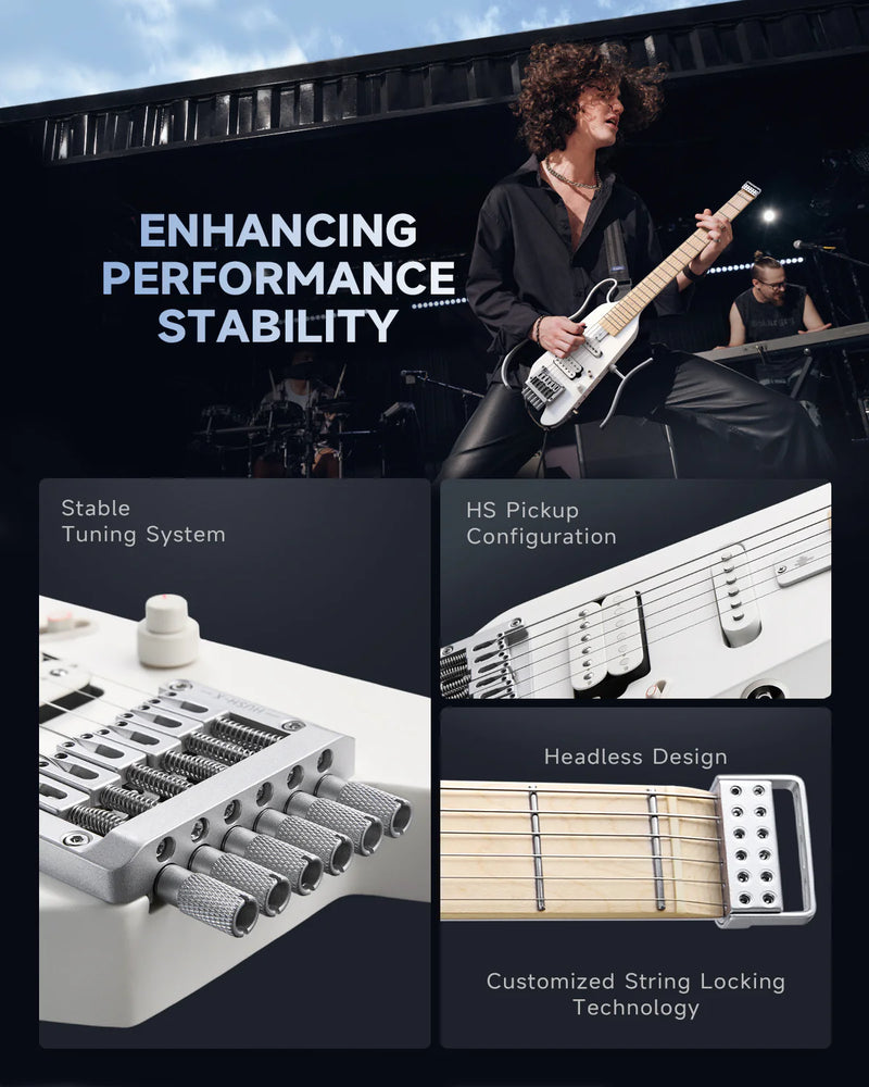 Guitarra Electrica Donner Ec6809 Hush-X White