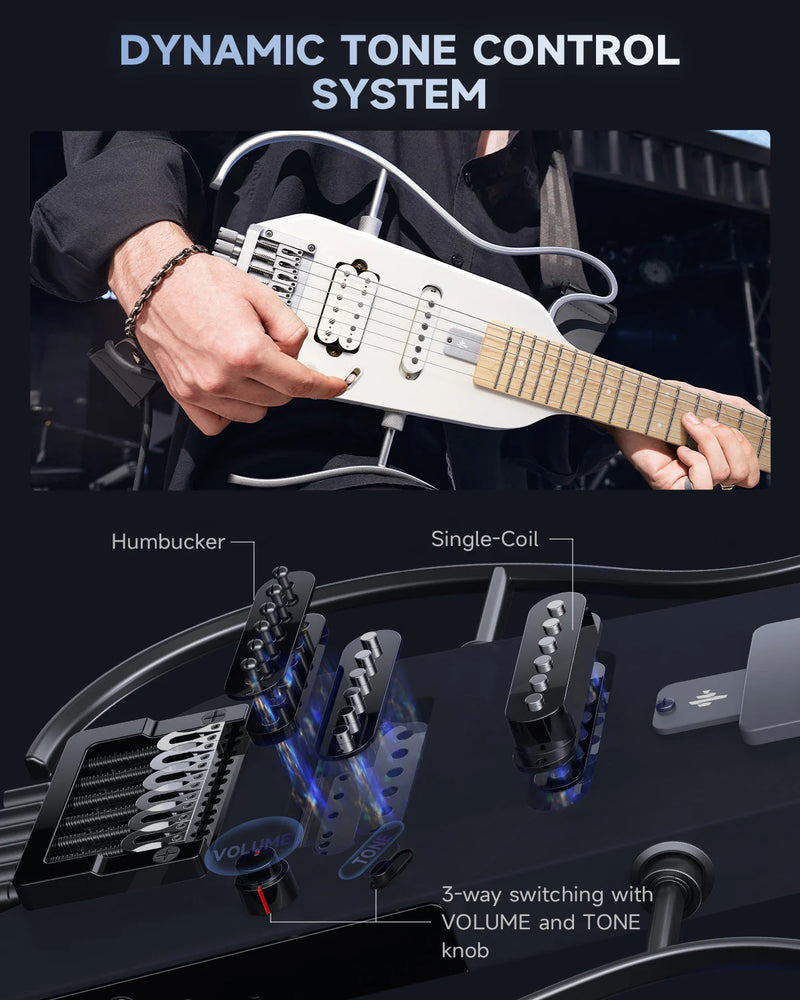 Guitarra Electrica Donner Ec6809 Hush-X White