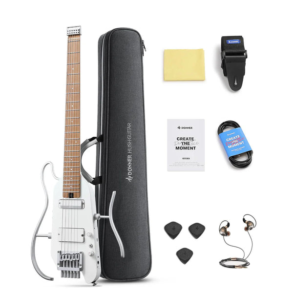Guitarra Electrica Donner Ec7029 Hush-X Pro White Kit