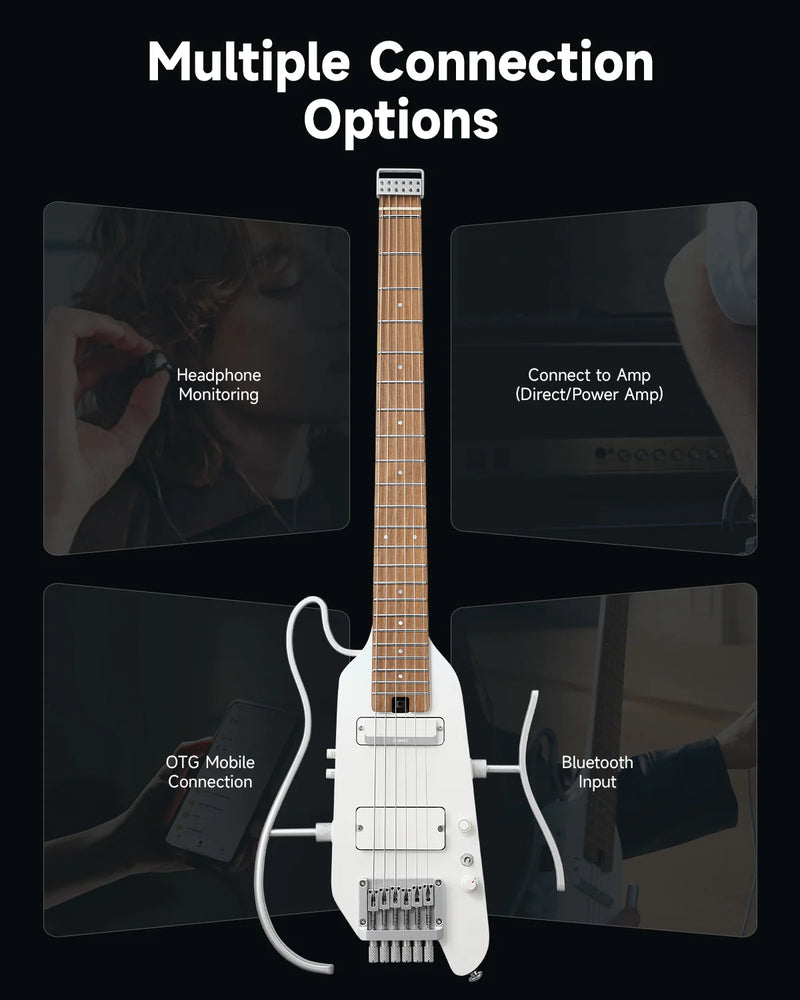 Guitarra Electrica Donner Ec7029 Hush-X Pro White Kit