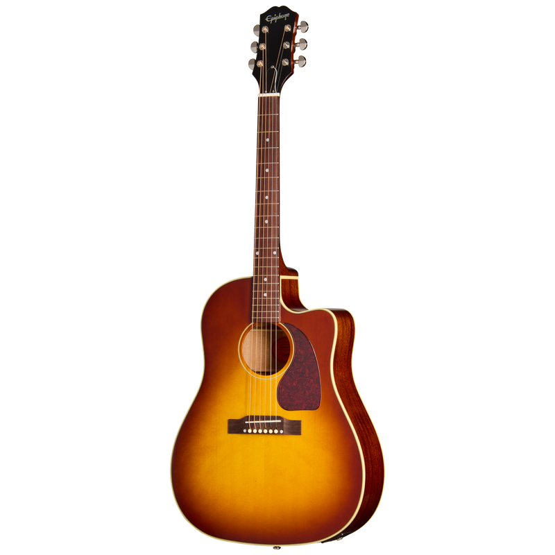 Guitarra electroacústica Epiphone J-45 Standard EC, Honey Burst — vista frontal
