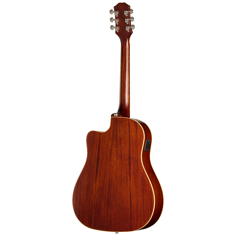 Guitarra electroacústica Epiphone J-45 Standard EC, Honey Burst — vista posterior