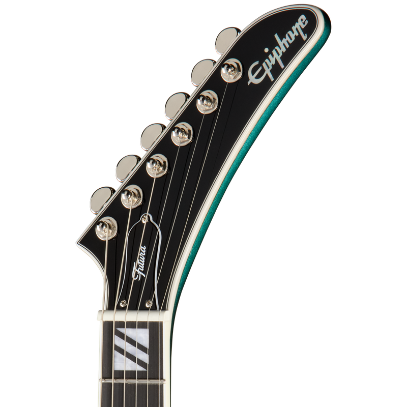 Guitarra eléctrica Epiphone Futura Explorer Custom, Dragonfly Shift — detalle del clavijero