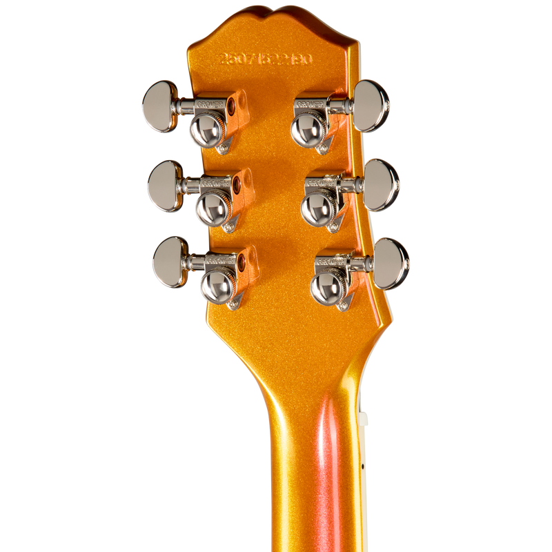 Guitarra eléctrica Epiphone Futura Les Paul Custom, Firestorm Shift — detalle posterior del clavijero