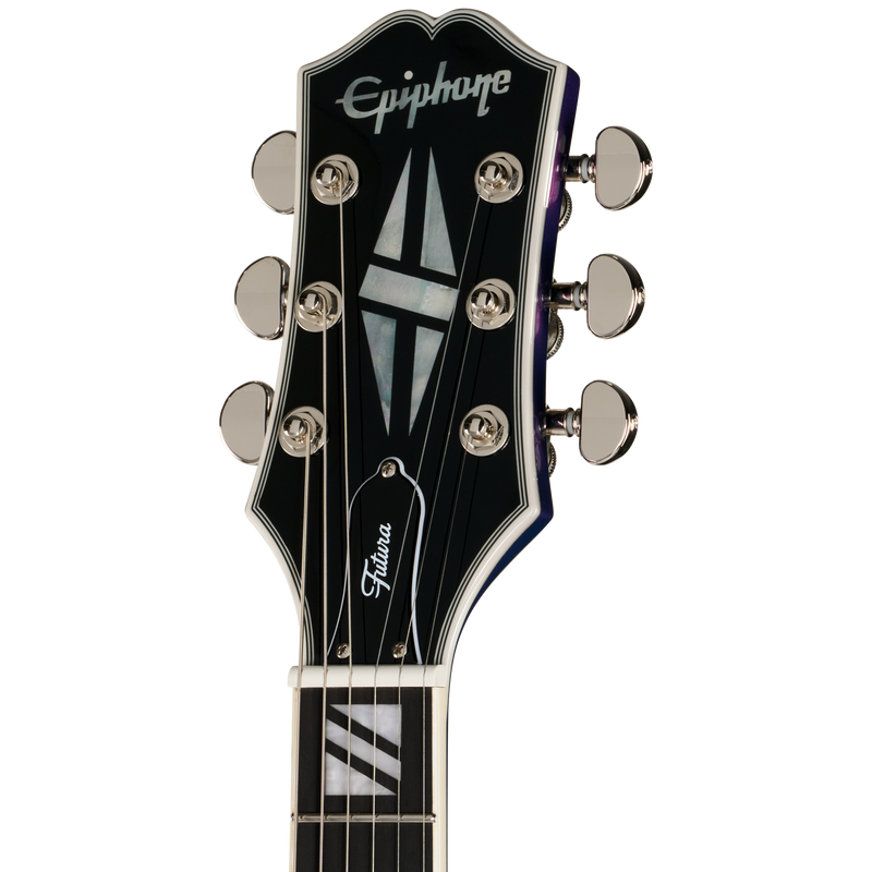 Guitarra eléctrica Epiphone Futura Les Paul Custom, Twilight Shift — detalle del clavijero