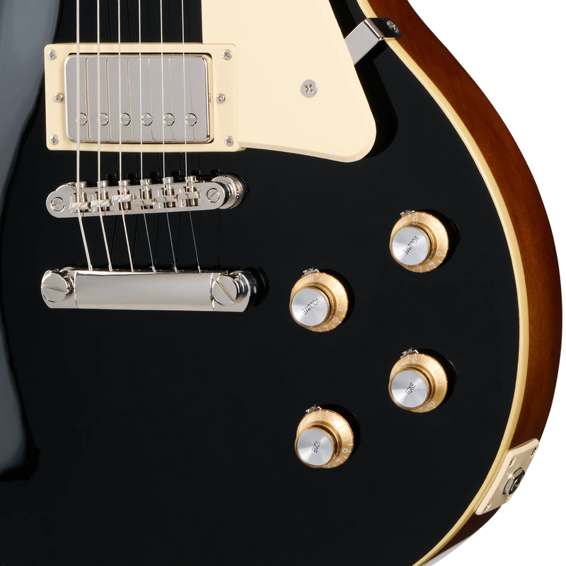 Guitarra eléctrica Epiphone Les Paul Standard 60s, Ebony — diapasón de laurel — detalle de los controles