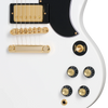 Guitarra eléctrica Epiphone SG Custom, Alpine White — detalle de los controles