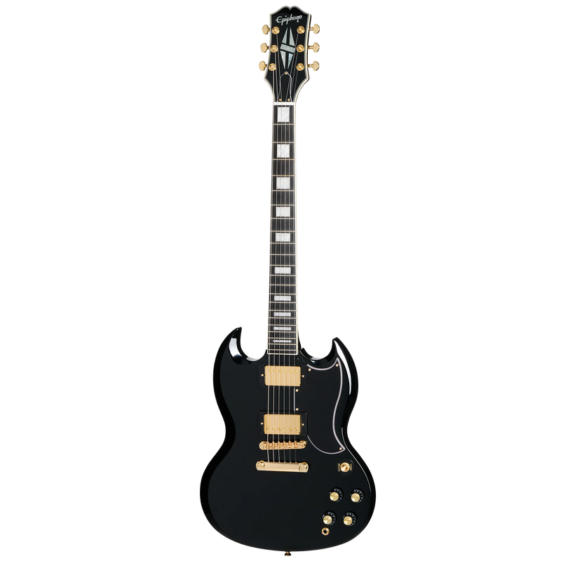 Guitarra eléctrica Epiphone SG Custom, Ebony — vista frontal