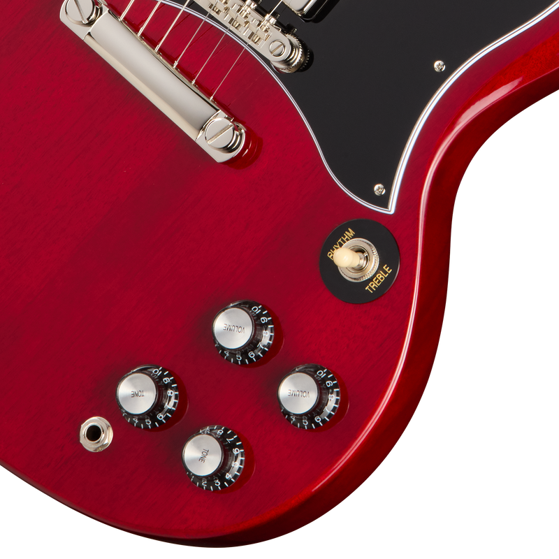 Guitarra eléctrica Epiphone SG Standard, Cherry — detalle de los controles