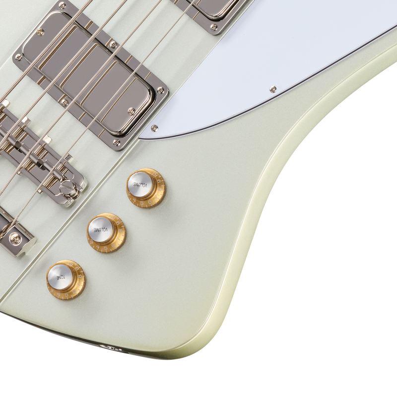 Bajo eléctrico Epiphone Thunderbird '64, Silver Mist — detalle de los controles