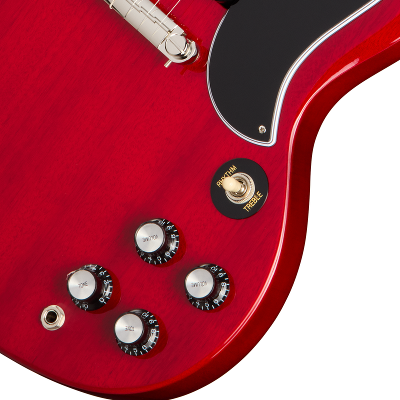 Guitarra eléctrica Epiphone SG Special P-90, Cherry — detalle de los controles