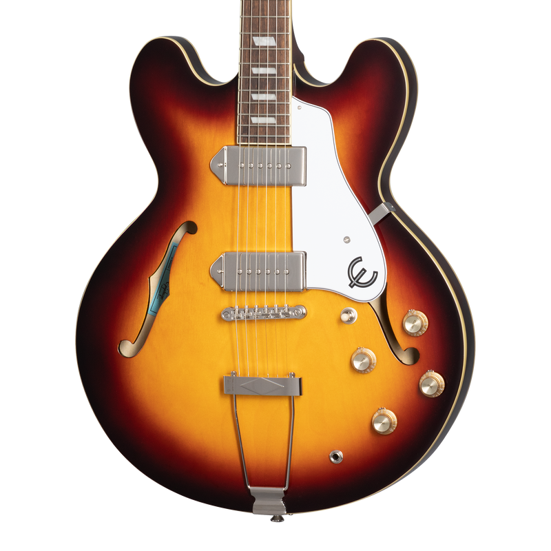 Guitarra eléctrica Epiphone Casino, Vintage Sunburst — detalle del cuerpo