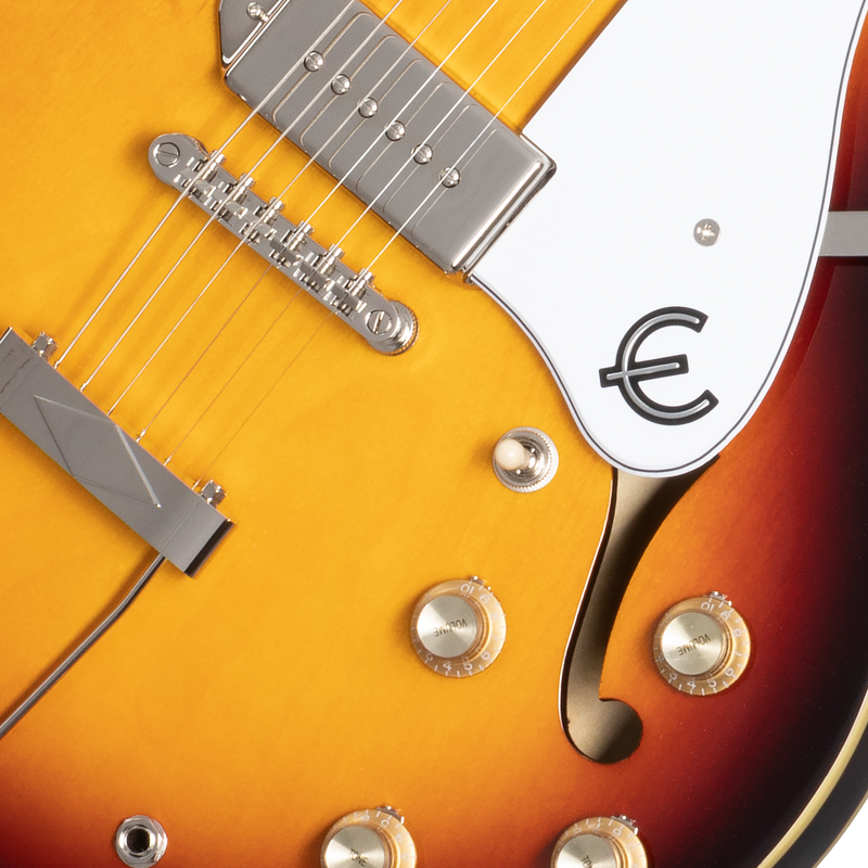 Guitarra eléctrica Epiphone Casino, Vintage Sunburst — detalle de los controles