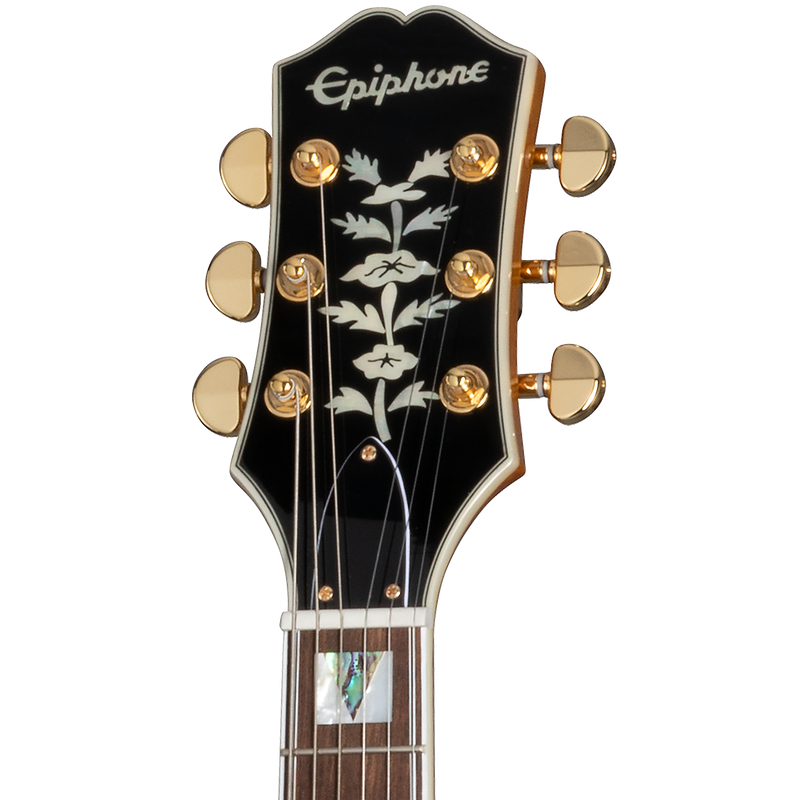 Guitarra eléctrica Epiphone Sheraton, Antique Natural — detalle del clavijero