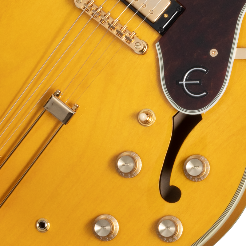 Guitarra eléctrica Epiphone Sheraton, Antique Natural — detalle de los controles